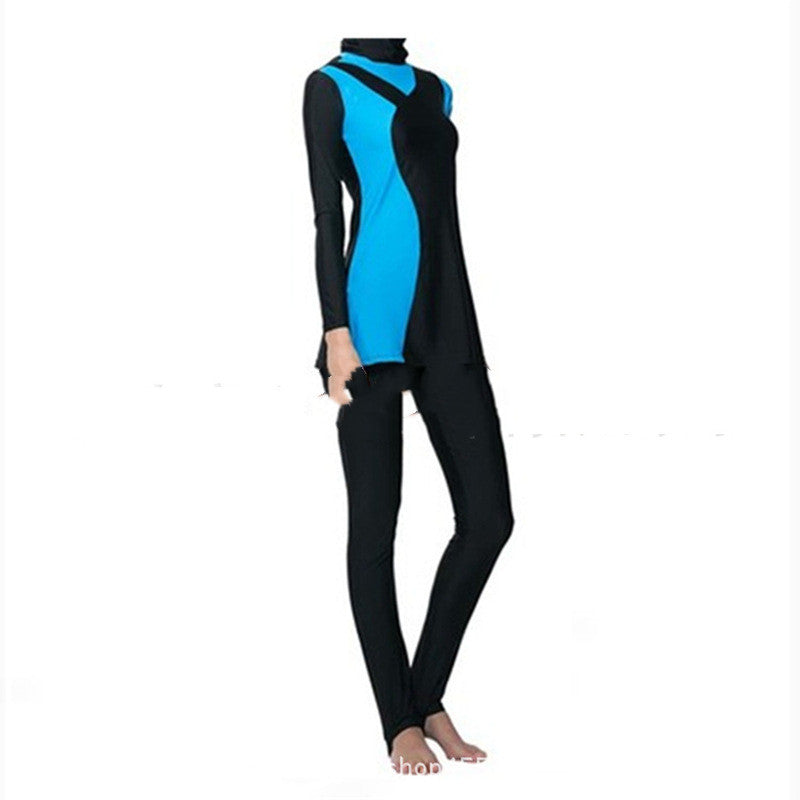 Conservative Swimwear Sunscreen Swim Long Sleeves Hijab Swimsuit- Women