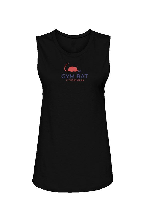 Womens Muscle Tank- Orig Logo - Trans - Neck