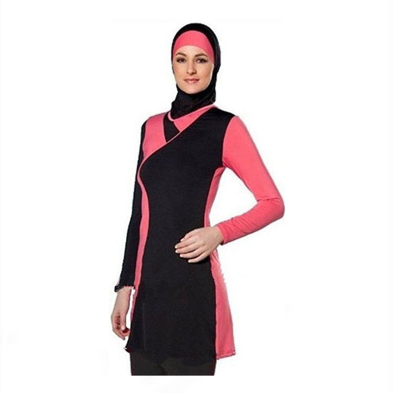 Conservative Swimwear Sunscreen Swim Long Sleeves Hijab Swimsuit- Women