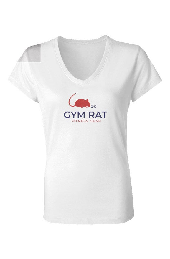 Ladies Gym Rat Jersey V-Neck T-Shirt